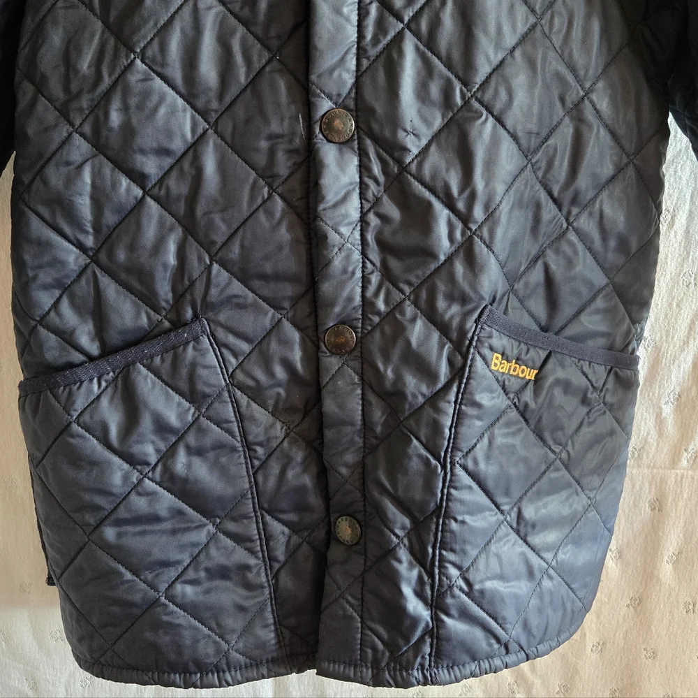 Barbour Liddesdale Navy Kid's Quilted Jacket Size L